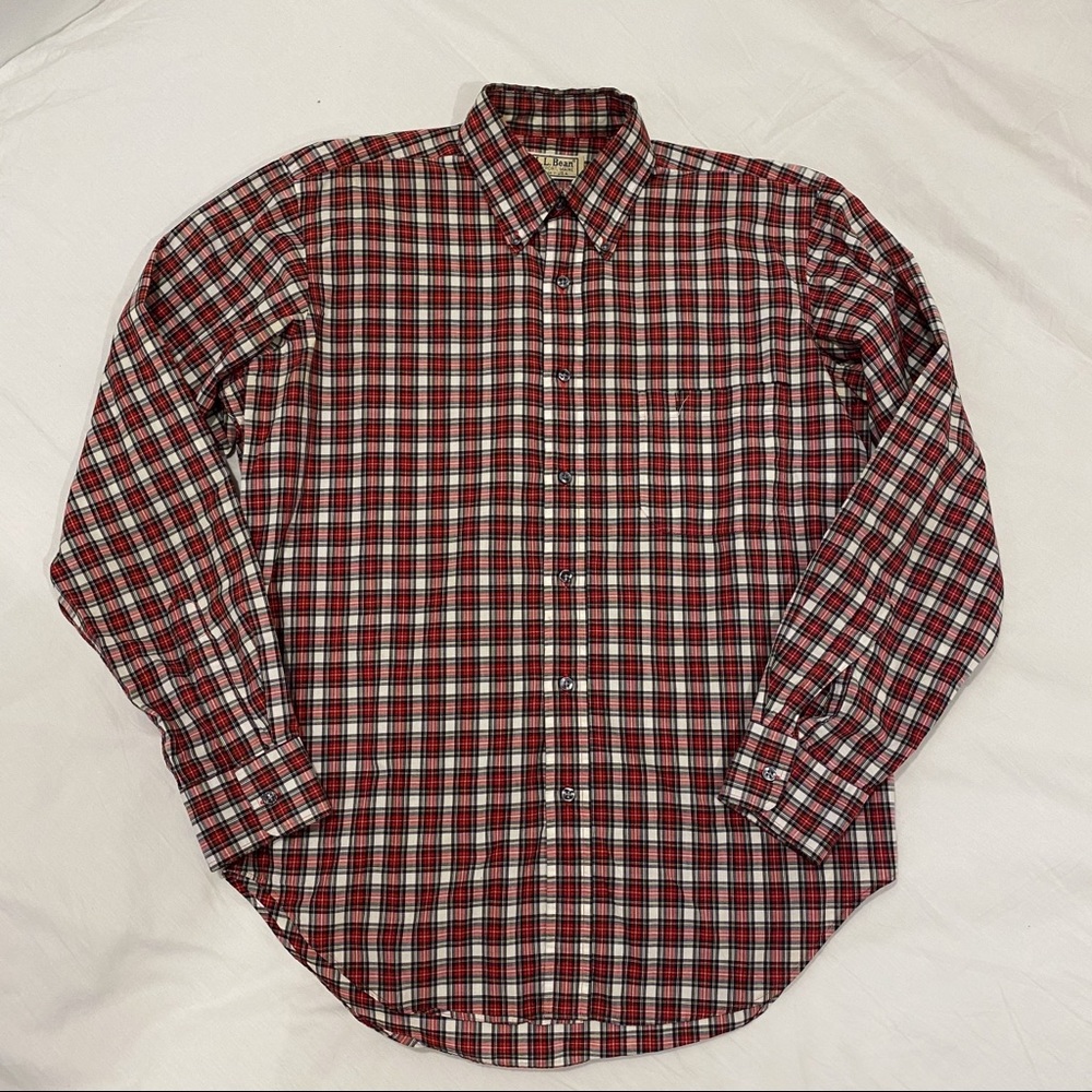Men’s L.L. Bean Checkered Button-Up Shirt